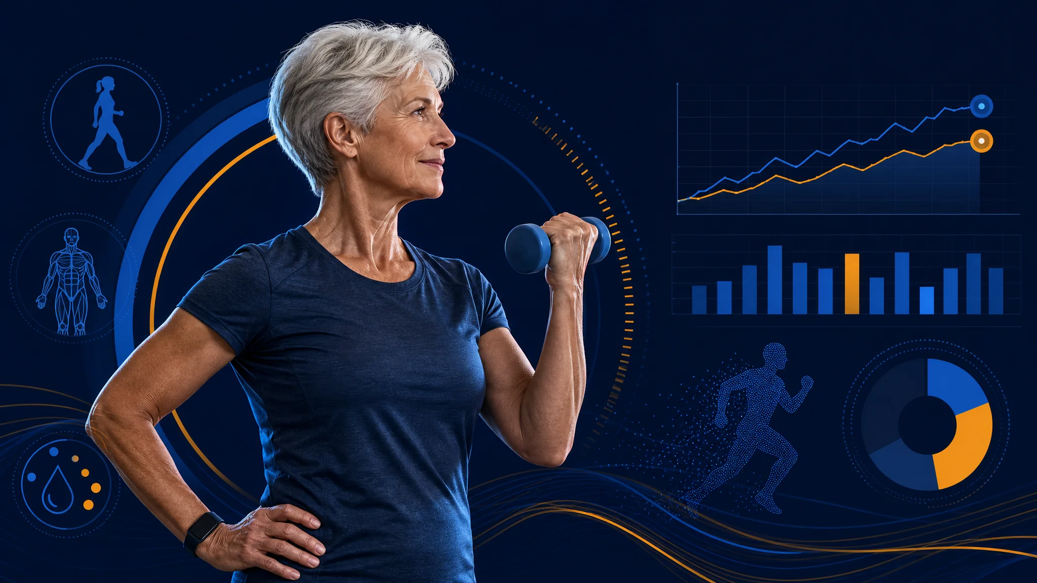Fat burning for seniors - active older adult strength training for energy and muscle mass